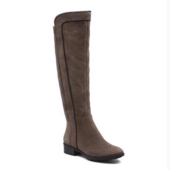 Karl lagerfeld Mimi riding boots genuine suede in Ash grey  / taupe size 6.5 - Picture 1 of 16